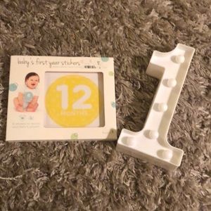 🔴First Year  Stickers & number 1 sign🔴